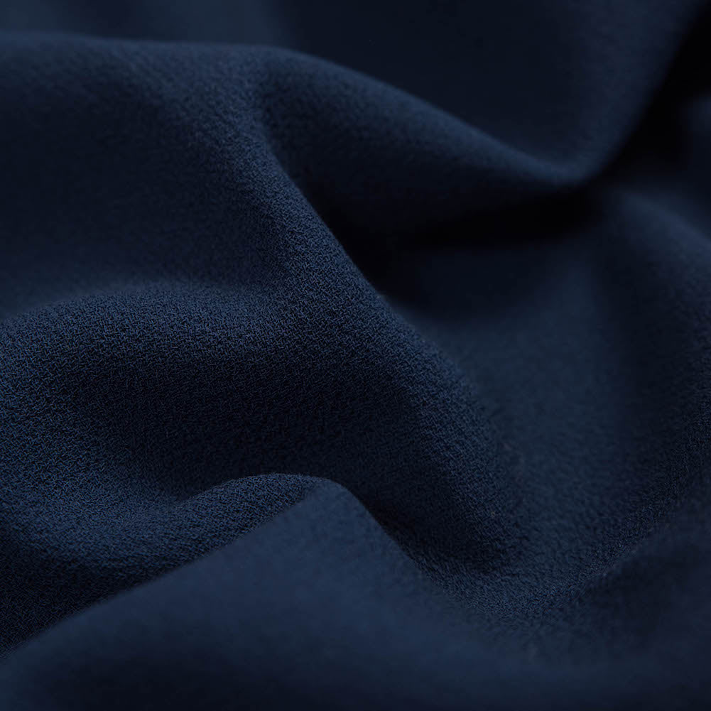 Italian Navy Virgin Wool Double Crepe
