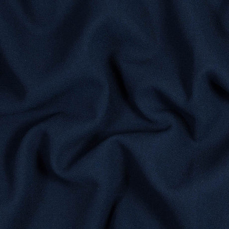 Italian Navy Virgin Wool Double Crepe