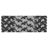 Fancy Corded Lace with Scalloped Eyelash Edges - Black Floral