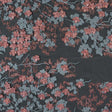 3D Embroidered Stretch Netting Lace - Ribbon Red and Gray Mist Floral