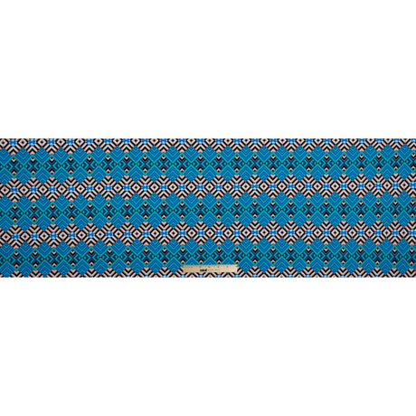 Campanula Blue and Shell Coral Geometric Cotton Poplin