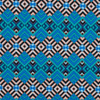Campanula Blue and Shell Coral Geometric Cotton Poplin