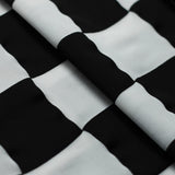 Checkers Poly Spandex Fabric - Red And White Checkered, 1" x 1" Checks, 58/60" Width (1 Yard)