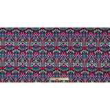 Victoria Blue/Magenta Multicolor Geometric Printed Stretch Cotton Twill