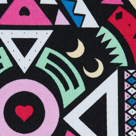 Victoria Blue/Magenta Multicolor Geometric Printed Stretch Cotton Twill