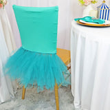 1 Piece Tiff & Aqua Blue Ballerina Spandex Chair Cover Stretch Fit with Skirt