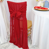 1 Piece Vibrant Apple Red Chiffon Chiavari Chair Cover with Sash Elegant Event Backdrop Accent