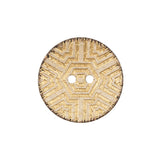 Italian Gold Carved Coconut Button - 36L/23mm