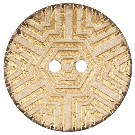 Italian Gold Carved Coconut Button - 64L/40.5mm
