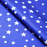 Twinkle Stars Poly Spandex Fabric - White Stars On Blue, 58/60" Width (1 Yard)