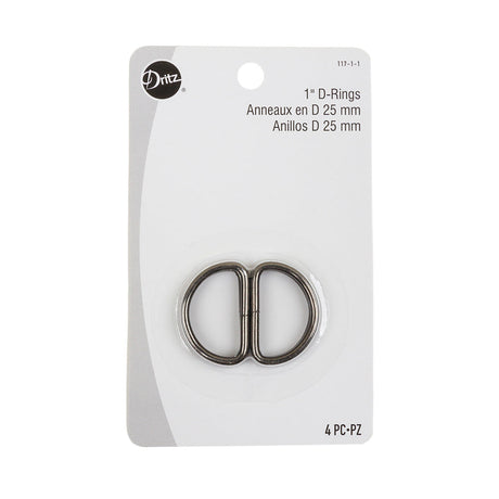 Dritz 4pc Black D-Rings - 1"