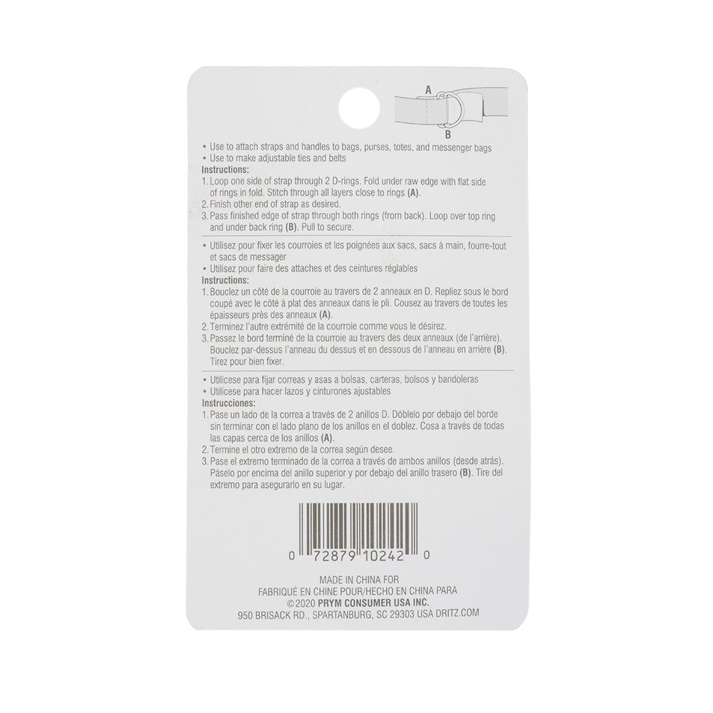 Dritz 4pc Nickel D-Rings - 1"