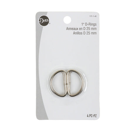 Dritz 4pc Nickel D-Rings - 1"