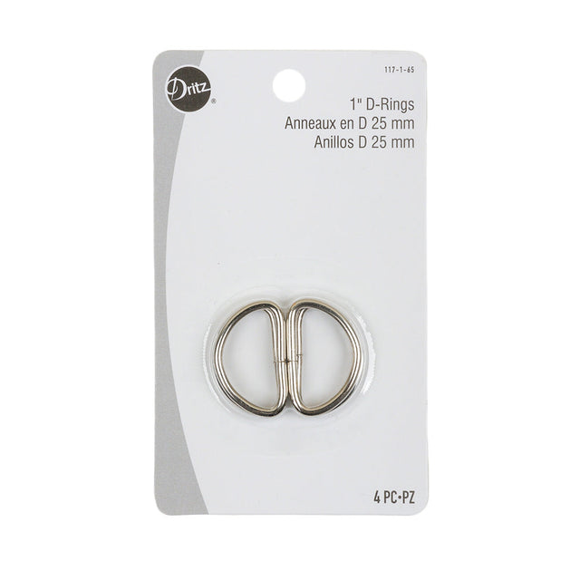 Dritz 4pc Nickel D-Rings - 1"