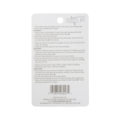 Dritz 4pc Black D-Rings - 0.75"