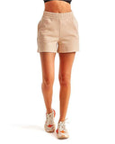 Women's High Waist Cotton Blend Jogger Shorts with Elastic Waist