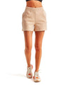 Women's High Waist Cotton Blend Jogger Shorts with Elastic Waist
