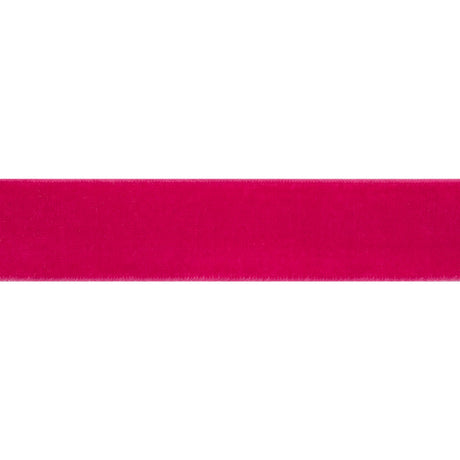 Stretch Velvet Ribbon Trim Made in Italy - 0.875" - Fuchsia - Gislaine Collection
