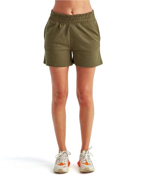 Women's High Waist Cotton Blend Jogger Shorts with Elastic Waist