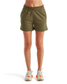 Women's High Waist Cotton Blend Jogger Shorts with Elastic Waist