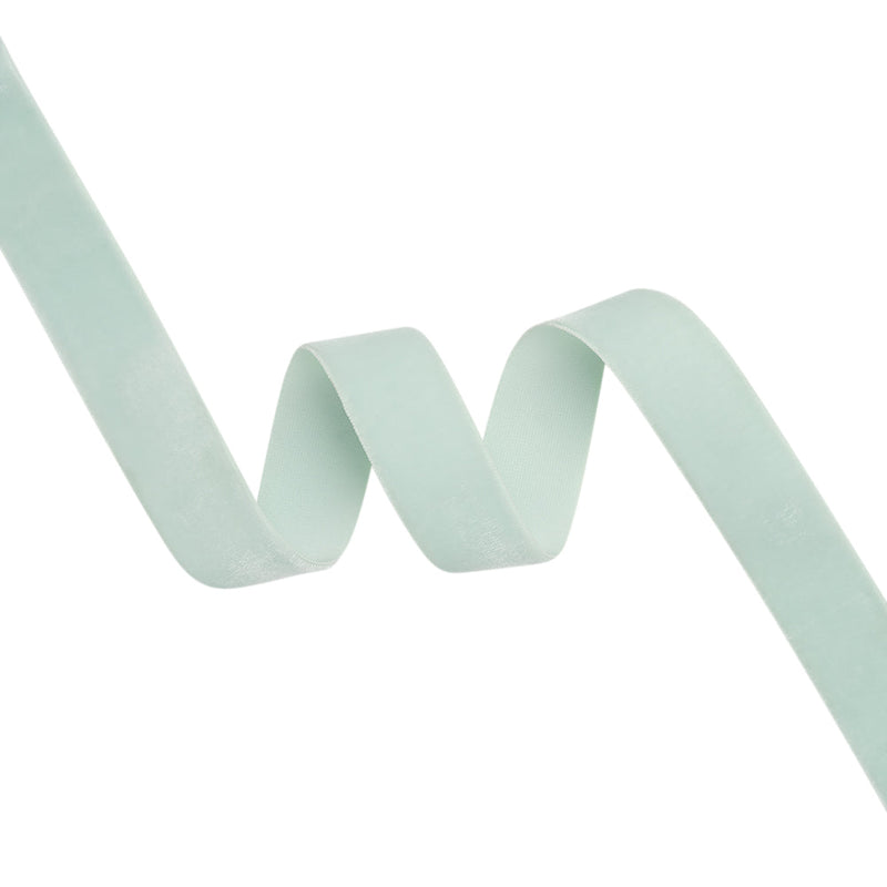 Stretch Velvet Ribbon Trim Made in Italy - 0.875" - Pale Mint - Gislaine Collection