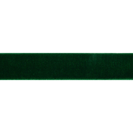 Stretch Velvet Ribbon Trim Made in Italy - 0.875" - Emerald Green - Gislaine Collection