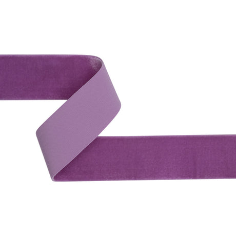 Stretch Velvet Ribbon Trim Made in Italy - 1.5" - Purple - Gislaine Collection