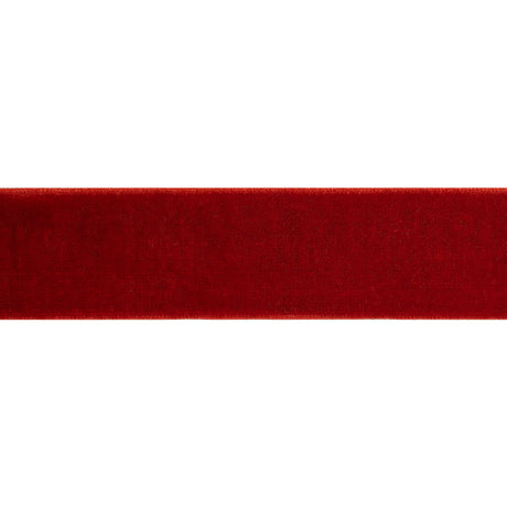 Stretch Velvet Ribbon Trim Made in Italy - 0.875" - Deep Red - Gislaine Collection