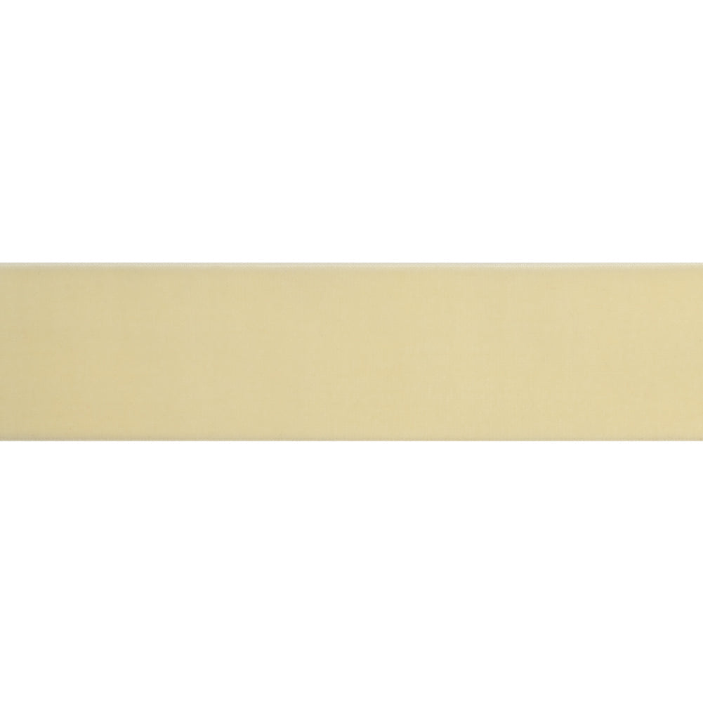 Stretch Velvet Ribbon Trim Made in Italy - 1.5" - Ivory - Gislaine Collection