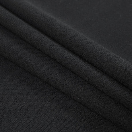 Black 100% Double Wool Crepe