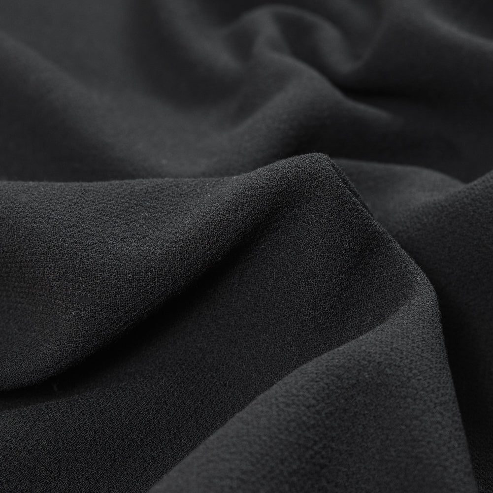 Black 100% Double Wool Crepe