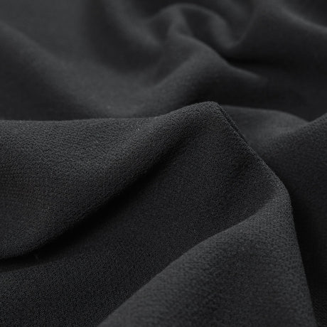 Black 100% Double Wool Crepe