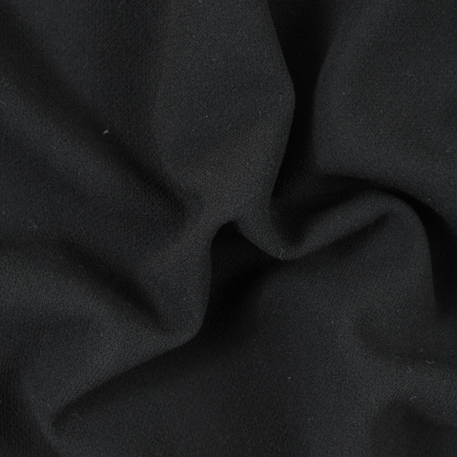 Black 100% Double Wool Crepe