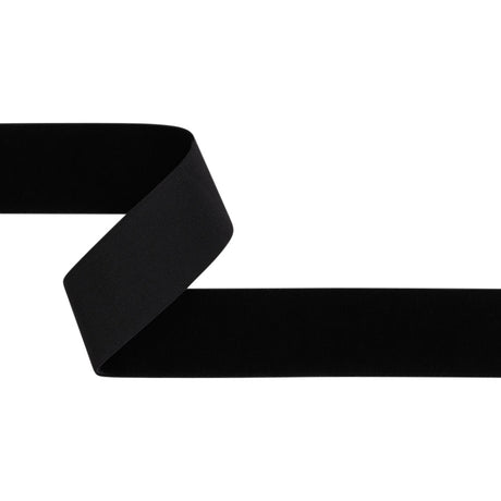 Stretch Velvet Ribbon Trim Made in Italy - 1.5" - Black - Gislaine Collection