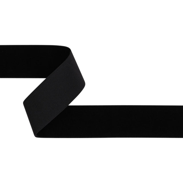 Stretch Velvet Ribbon Trim Made in Italy - 1.5" - Black - Gislaine Collection