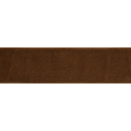 Stretch Velvet Ribbon Trim Made in Italy - 1.5" - Brown - Gislaine Collection
