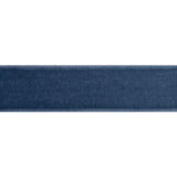 Stretch Velvet Ribbon Trim Made in Italy - 0.875" - Country Blue - Gislaine Collection