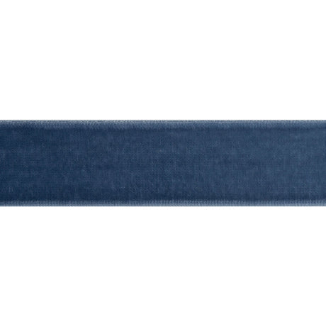 Stretch Velvet Ribbon Trim Made in Italy - 0.875" - Country Blue - Gislaine Collection