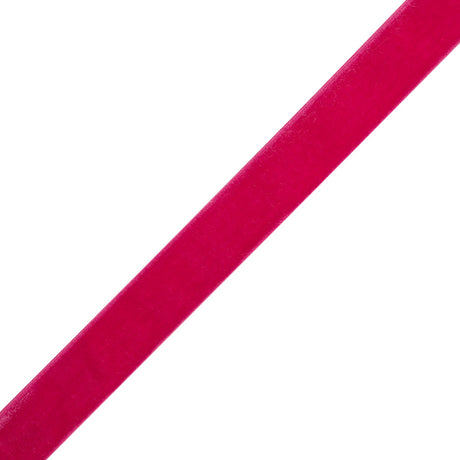 Stretch Velvet Ribbon Trim Made in Italy - 0.625" - Fuchsia - Gislaine Collection