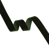 Stretch Velvet Ribbon Trim Made in Italy - 0.875" - Forest Green - Gislaine Collection