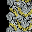 Embroidered Guipure Lace - White and Yellow Floral