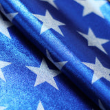 Freedom Star And Stripe Foil Polyester Spandex Fabric - Red, White, And Blue Patriotic Stars And Stripes, 58-60" Width (1 Yard)