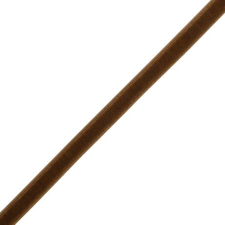 Stretch Velvet Ribbon Trim Made in Italy - 0.25" - Brown - Gislaine Collection