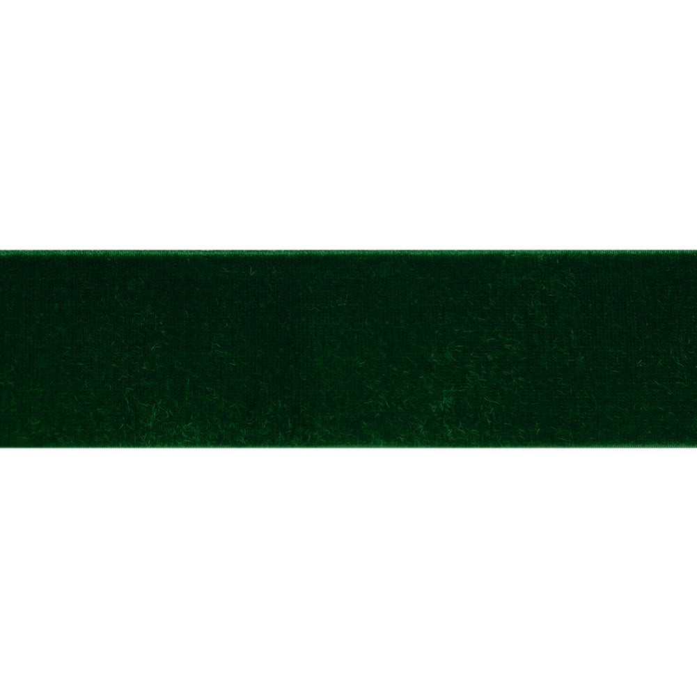 Stretch Velvet Ribbon Trim Made in Italy - 1.5" - Emerald Green - Gislaine Collection