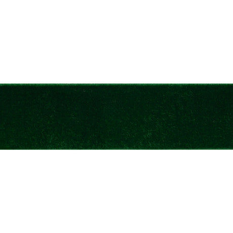 Stretch Velvet Ribbon Trim Made in Italy - 1.5" - Emerald Green - Gislaine Collection
