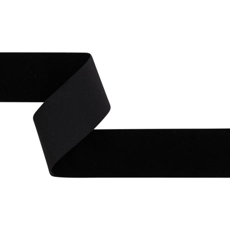Stretch Velvet Ribbon Trim Made in Italy - 2" - Black - Gislaine Collection
