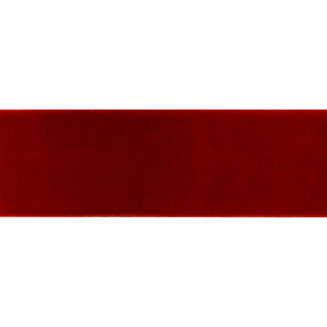 Stretch Velvet Ribbon Trim Made in Italy - 2" - Deep Red - Gislaine Collection