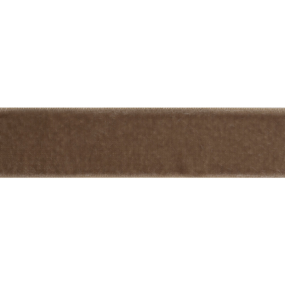 Stretch Velvet Ribbon Trim Made in Italy - 0.875" - Beige - Gislaine Collection