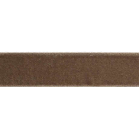 Stretch Velvet Ribbon Trim Made in Italy - 0.875" - Beige - Gislaine Collection