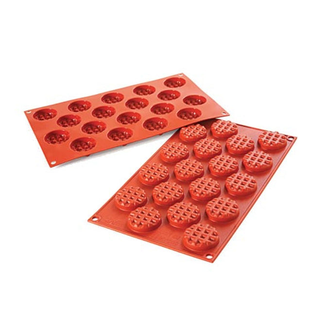 Silikomart Silicone Bake Mold Waffle Shape .39 Oz, 1.5" Dia x .47"H, 18 Cavities